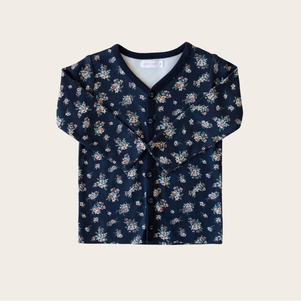 NWT 6YR Jamie Kay Organic Cotton Cardigan Blue Floral